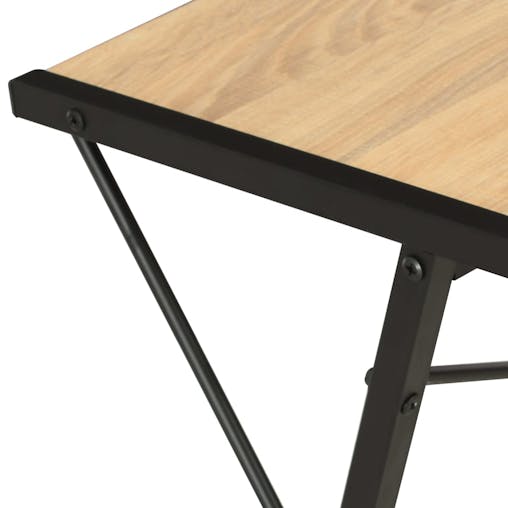 NNEVL Desk with Shelf Black and Oak 116x50x93 cm