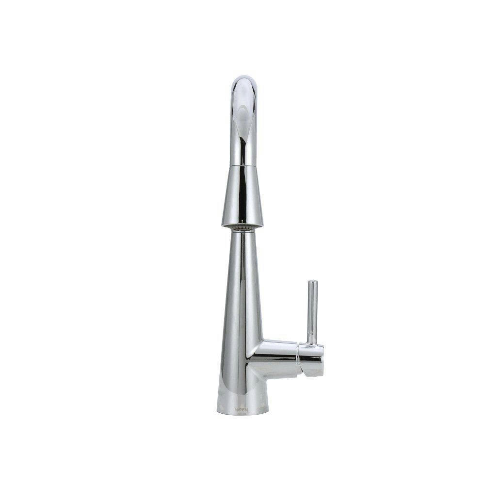 Moen® Sleek Single Handle High Arc Pull Down Kitchen Faucet with Power Clean, Chrome