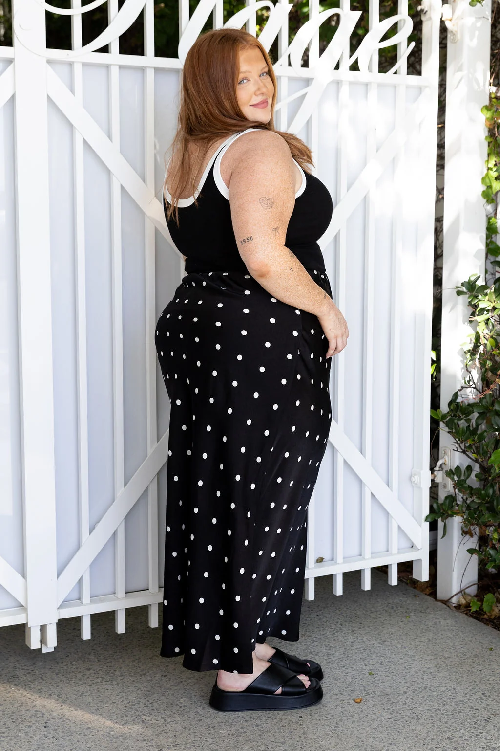 Rue Rib Tank in Black/White