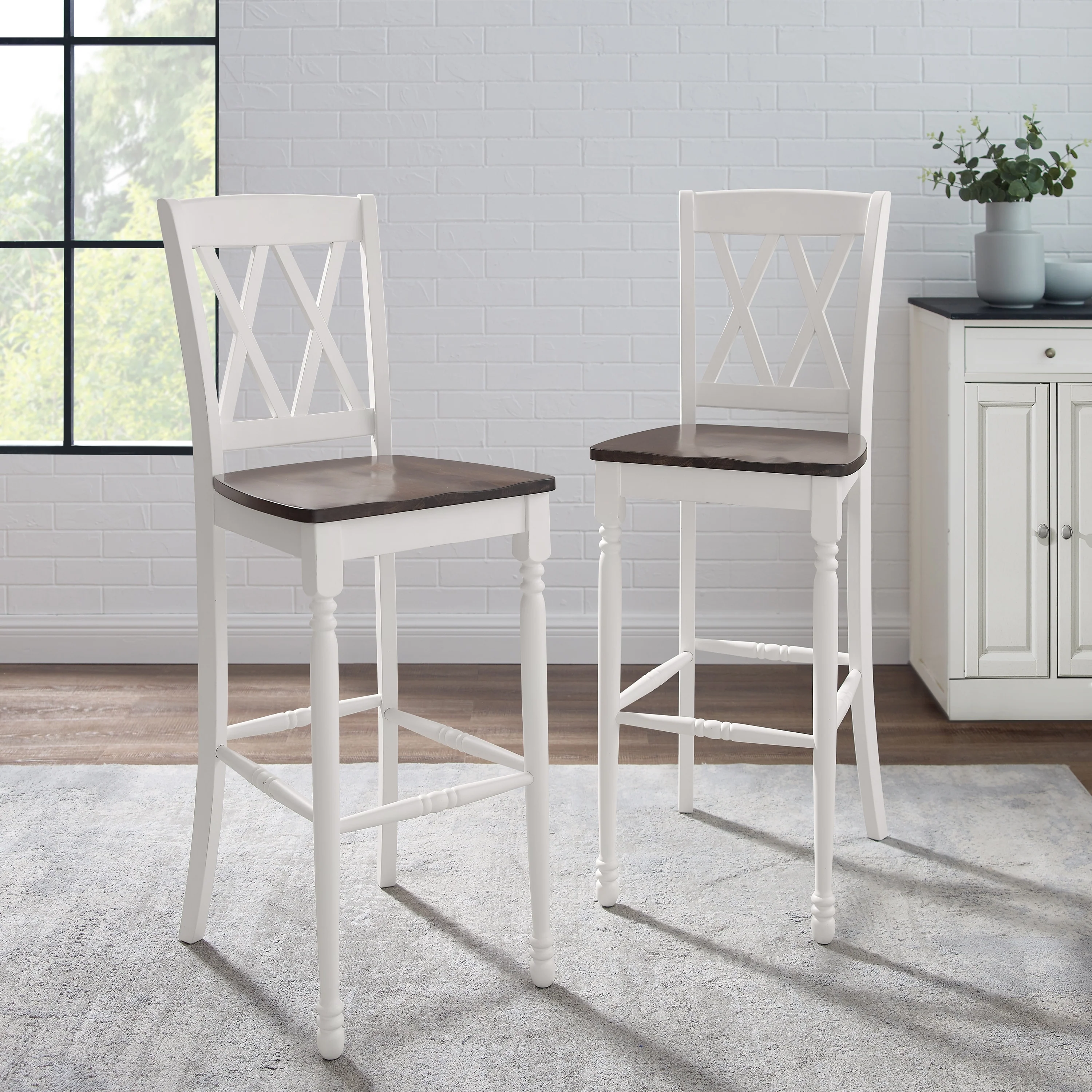 Crosley Shelby 2Pc Bar Stool Set - 18 W x	21.75 D x 46.5 H