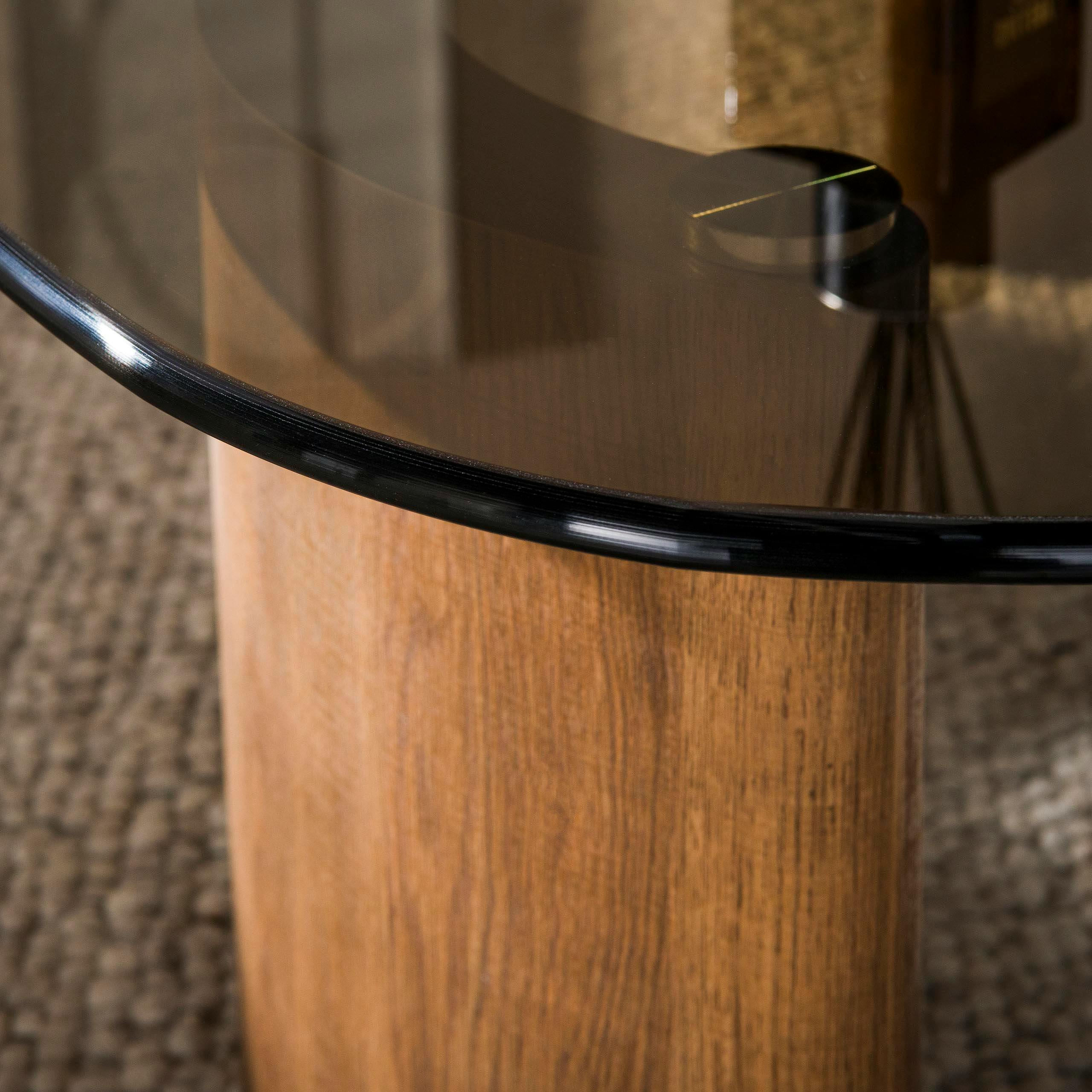 Table basse verre fumé design organique MILOS