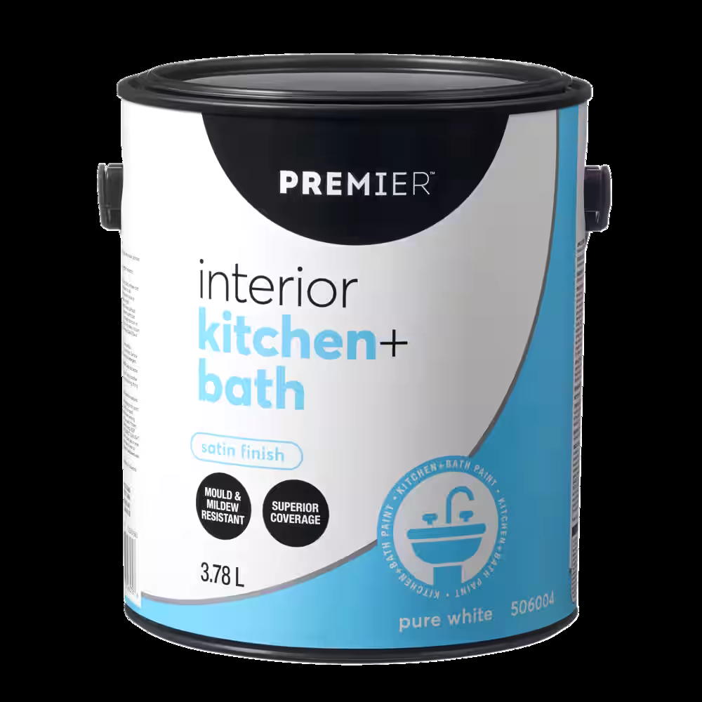 Premier Interior Kitchen & Bathroom Paint, Superior Coverage, Satin, Gallon