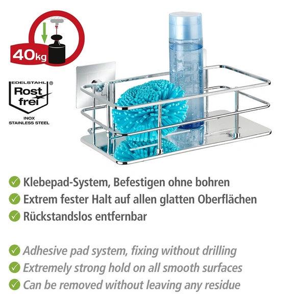 Wandablage, rostfreier_Edelstahl/Kunststoff, chromfarben
