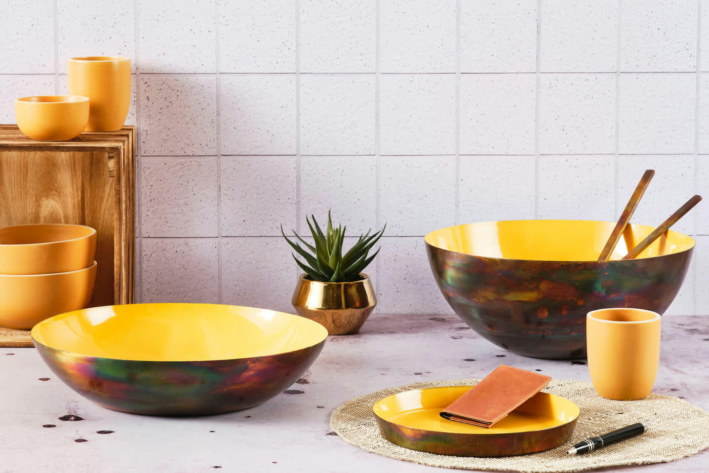 ORIGIN - Plateau en métal jaune D20