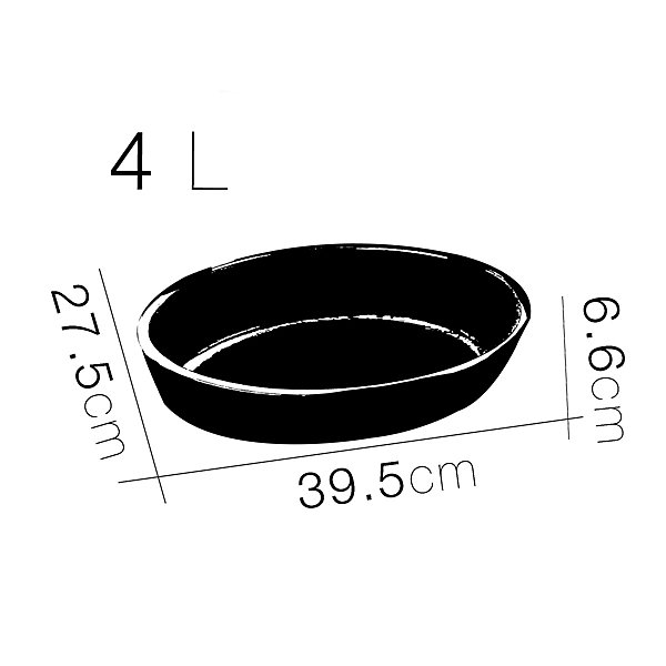 Lot de 2 plats à four oval, moule de cuisson en verre forme carré 4.4 L - Longueur 39.5 x Profondeur 27.5 x Hauteur 6.6 cm