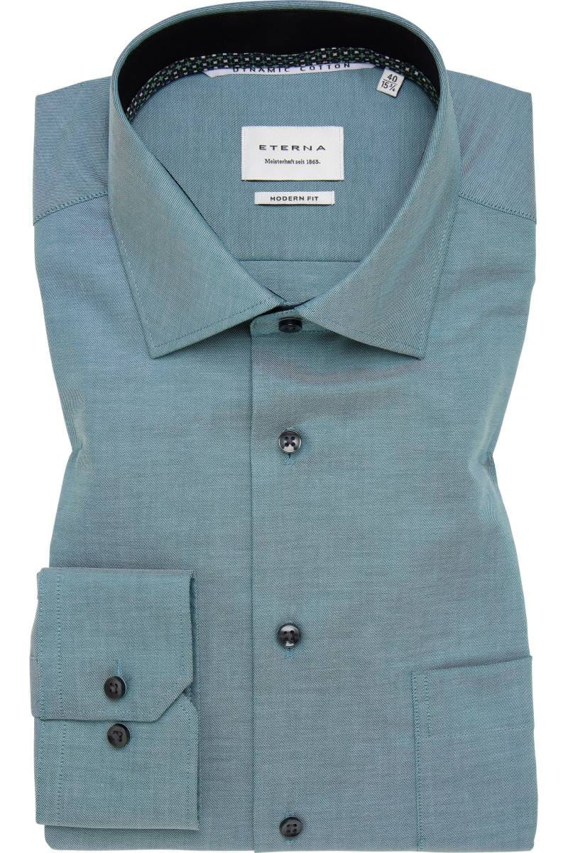 ETERNA Dynamic Cotton Modern Fit Hemd grün, Einfarbig