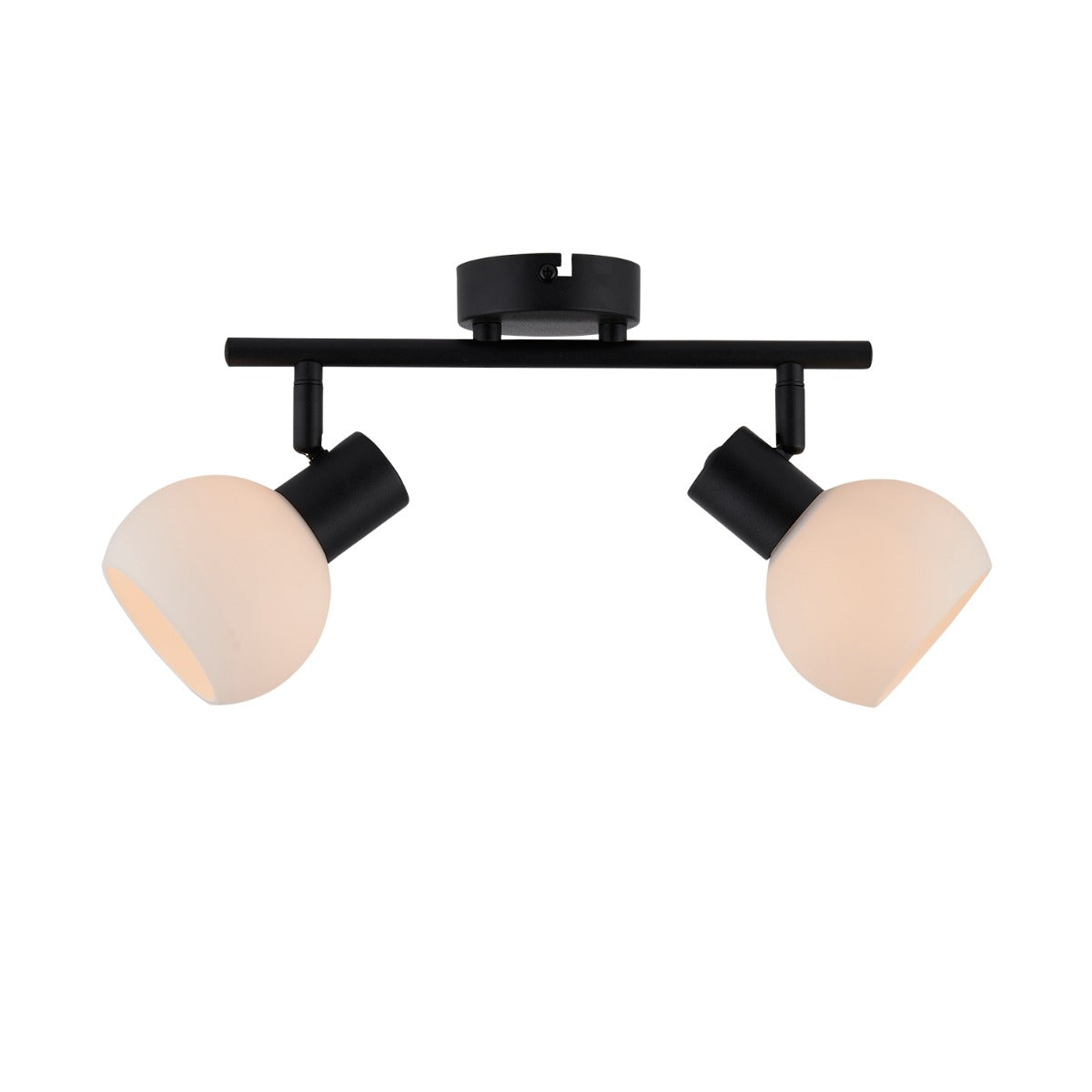 Lighto | Plafondspot zwart met opaal glas 2-lichts | Juna