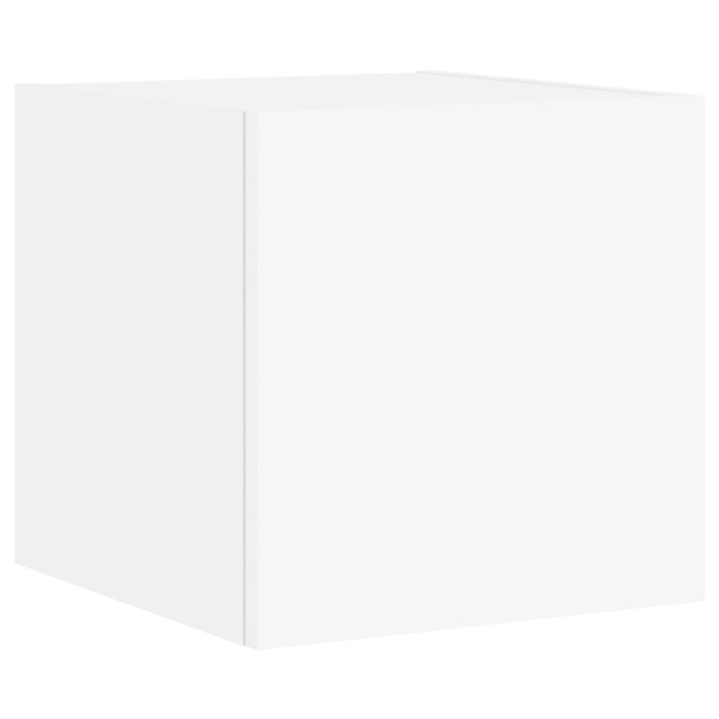 Szafka Wisząca RTV Stolik Półka Szafka Ścienna Biała LED 30.5x35x30 cm
