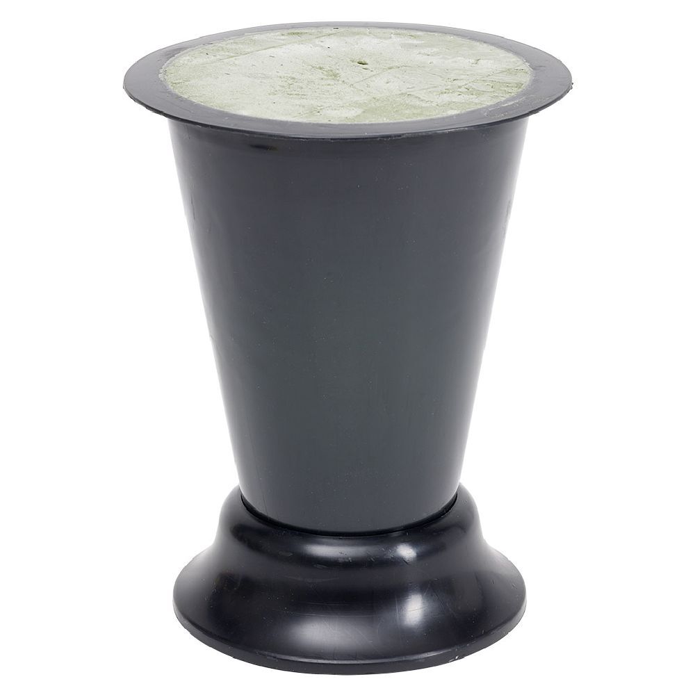 Cône funéraire lesté plastique noir Ø12cm