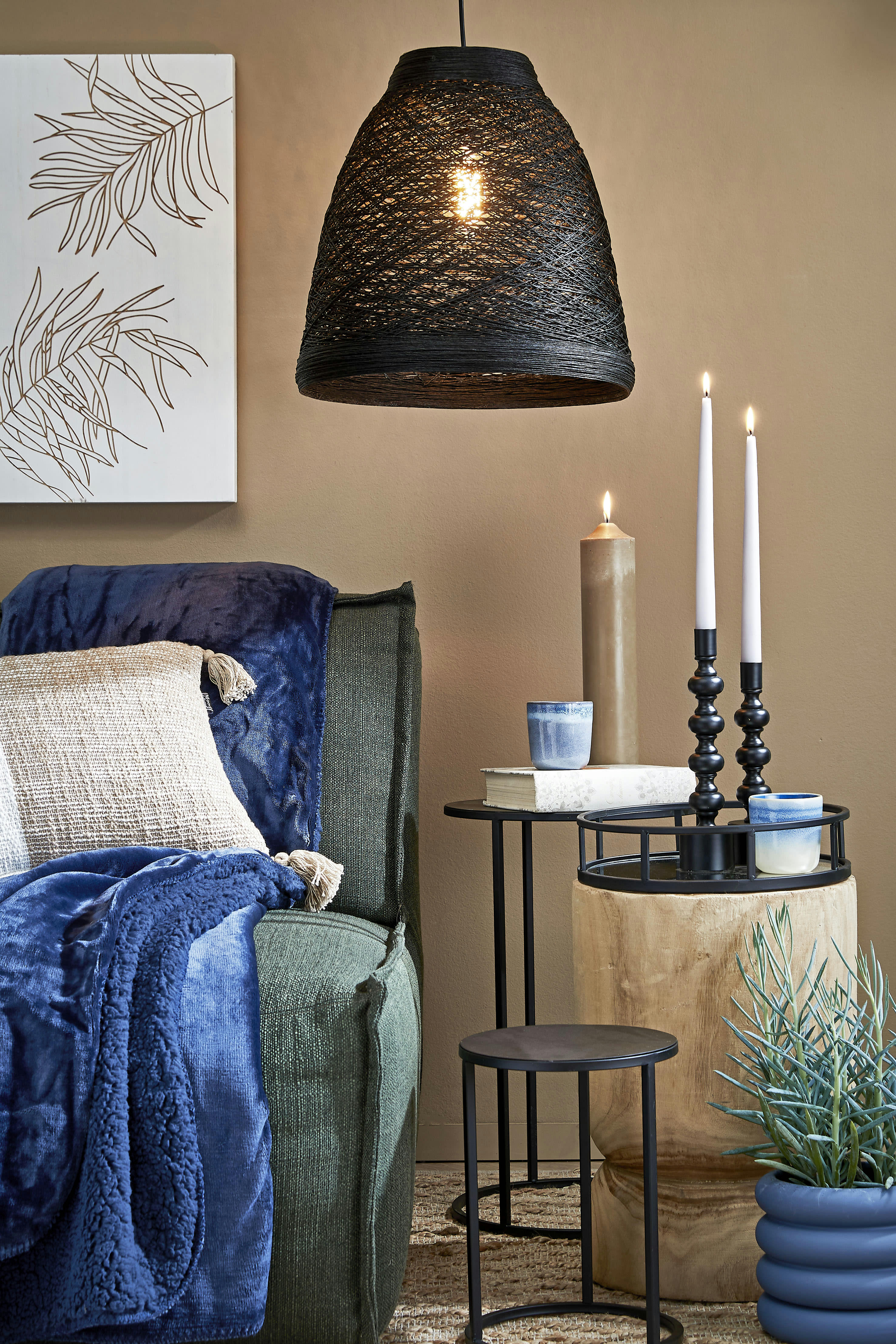 - Bougie en stéarine beige H30