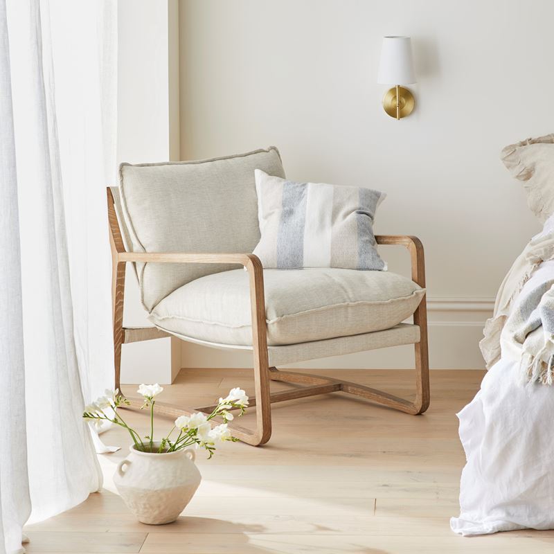 Cabo Natural & Blue Stripe Cushion