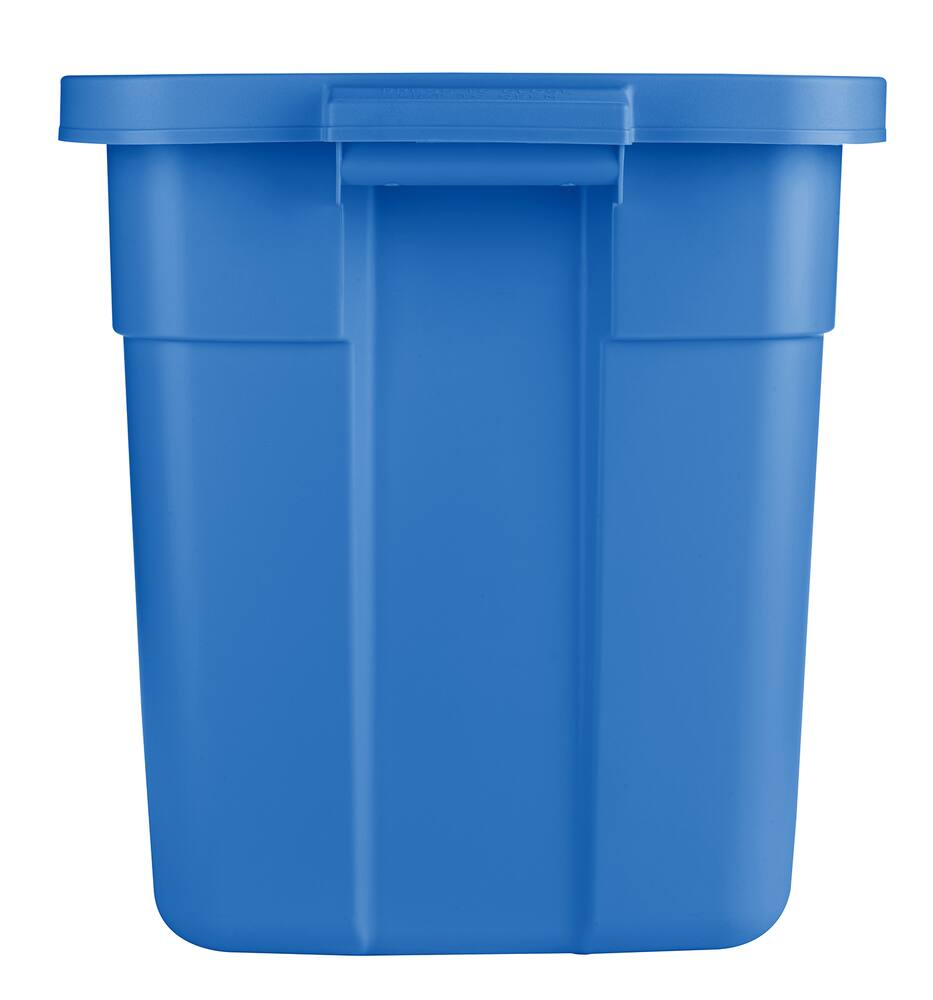 Rubbermaid Roughneck Stackable Storage Box with Lid, 68-L, Blue