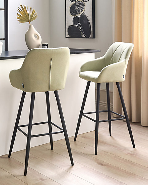 Lot de 2 chaises de bar DARIEN Vert clair