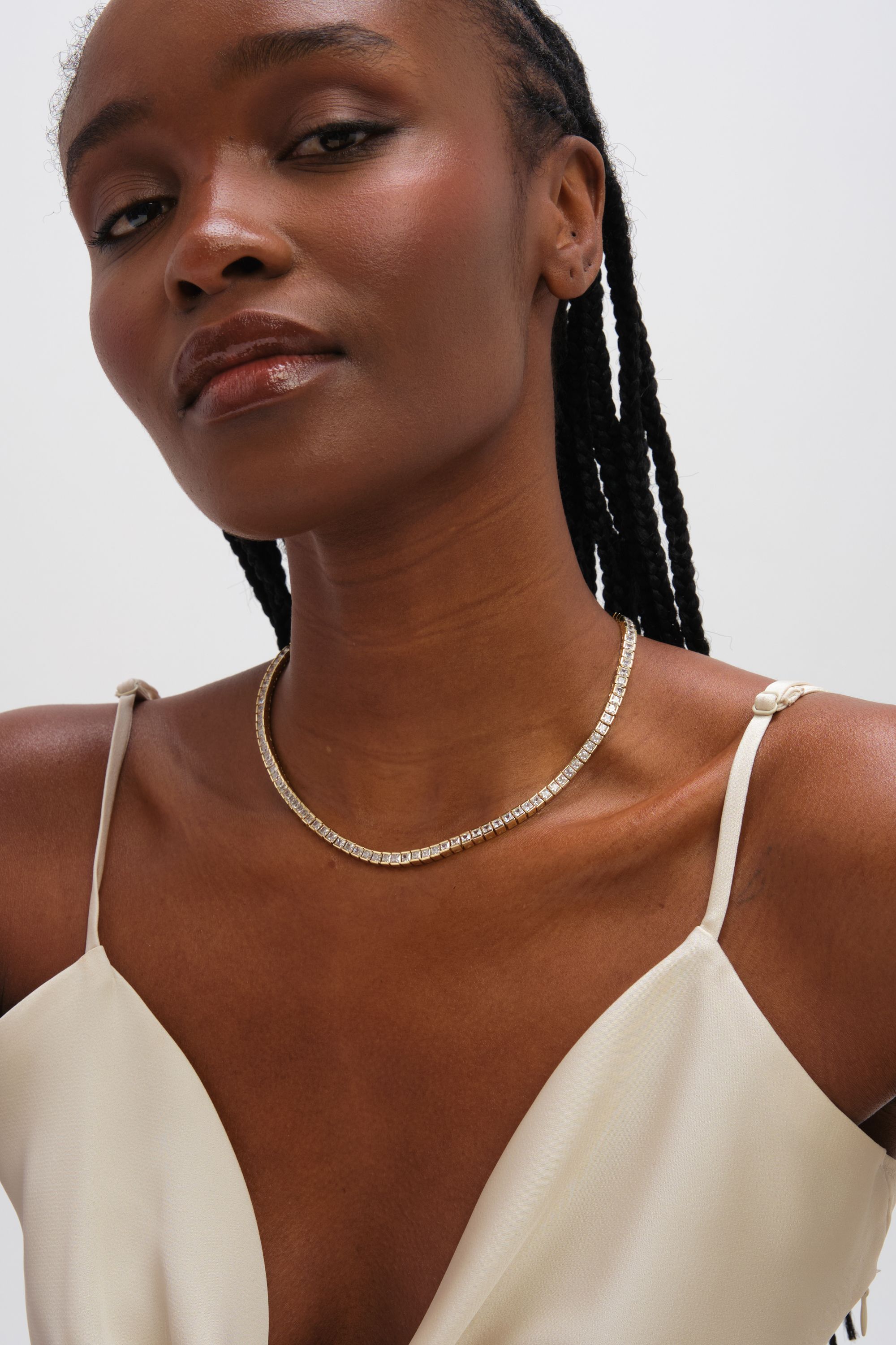 Jon Richard Jon Ricahrd Gold Plated Luxe Tennis Necklace