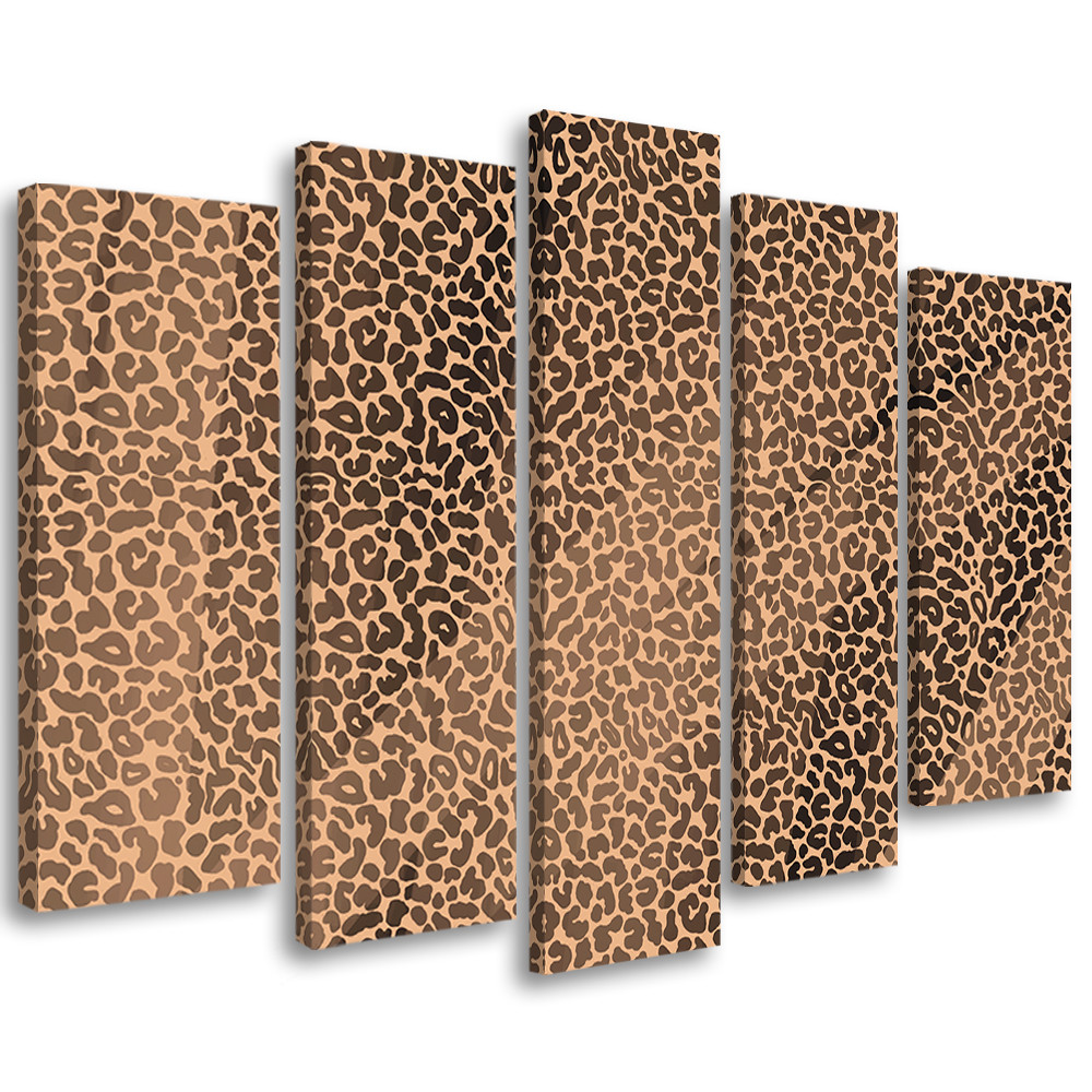 Feeby Obraz 5cz na płótnie Pantera leopard futro plamy wzór