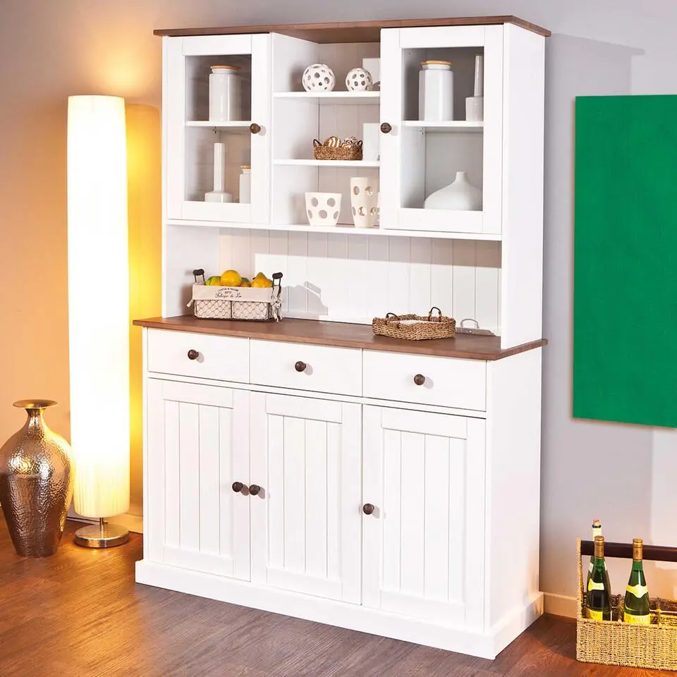 Buffetkast Westerland breed landelijk - wit/bruin