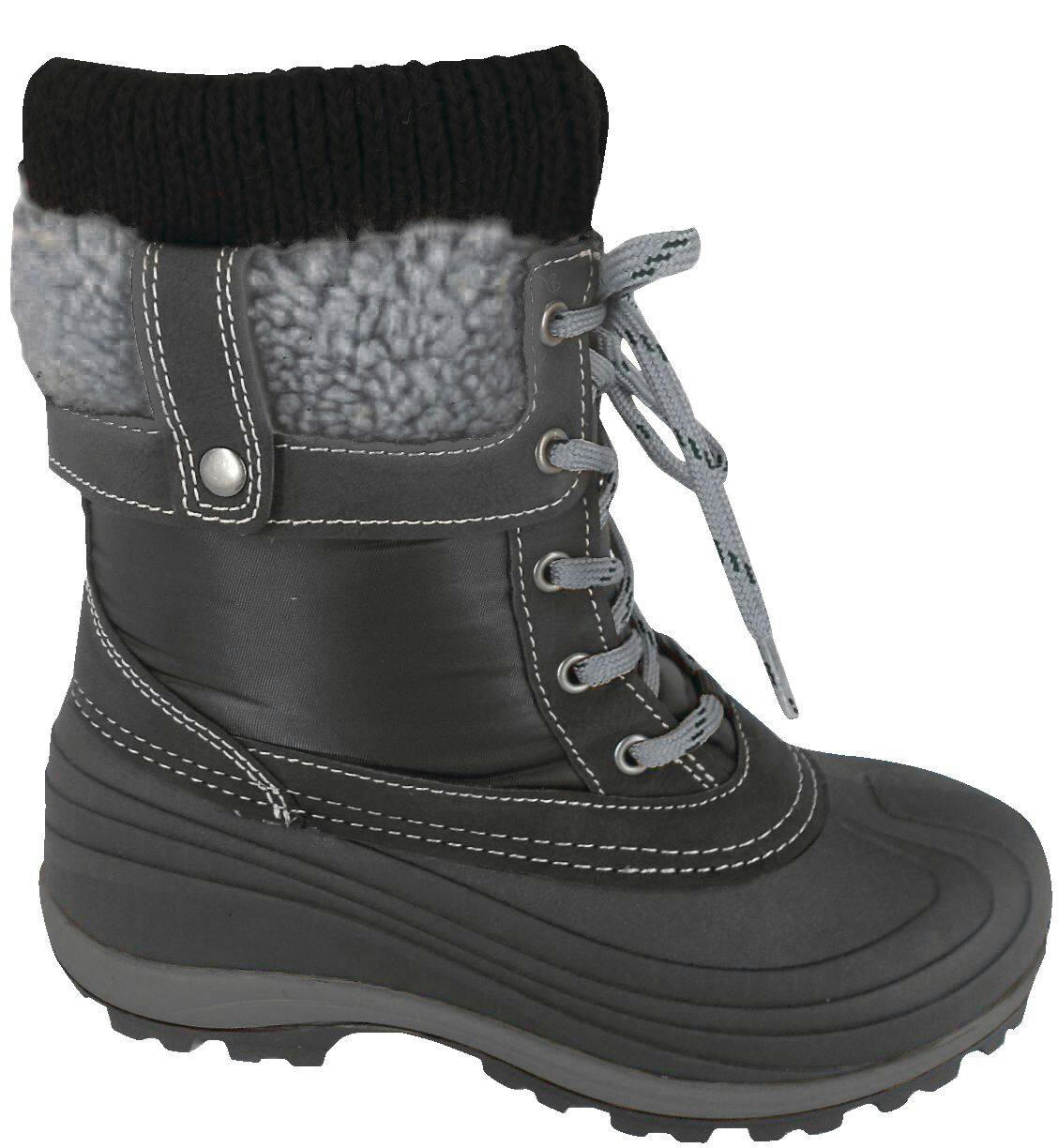 Outbound Women's Muskoka Insulated Water-Resistant Winter Snow Boots Cozy Knit Cuff, Black