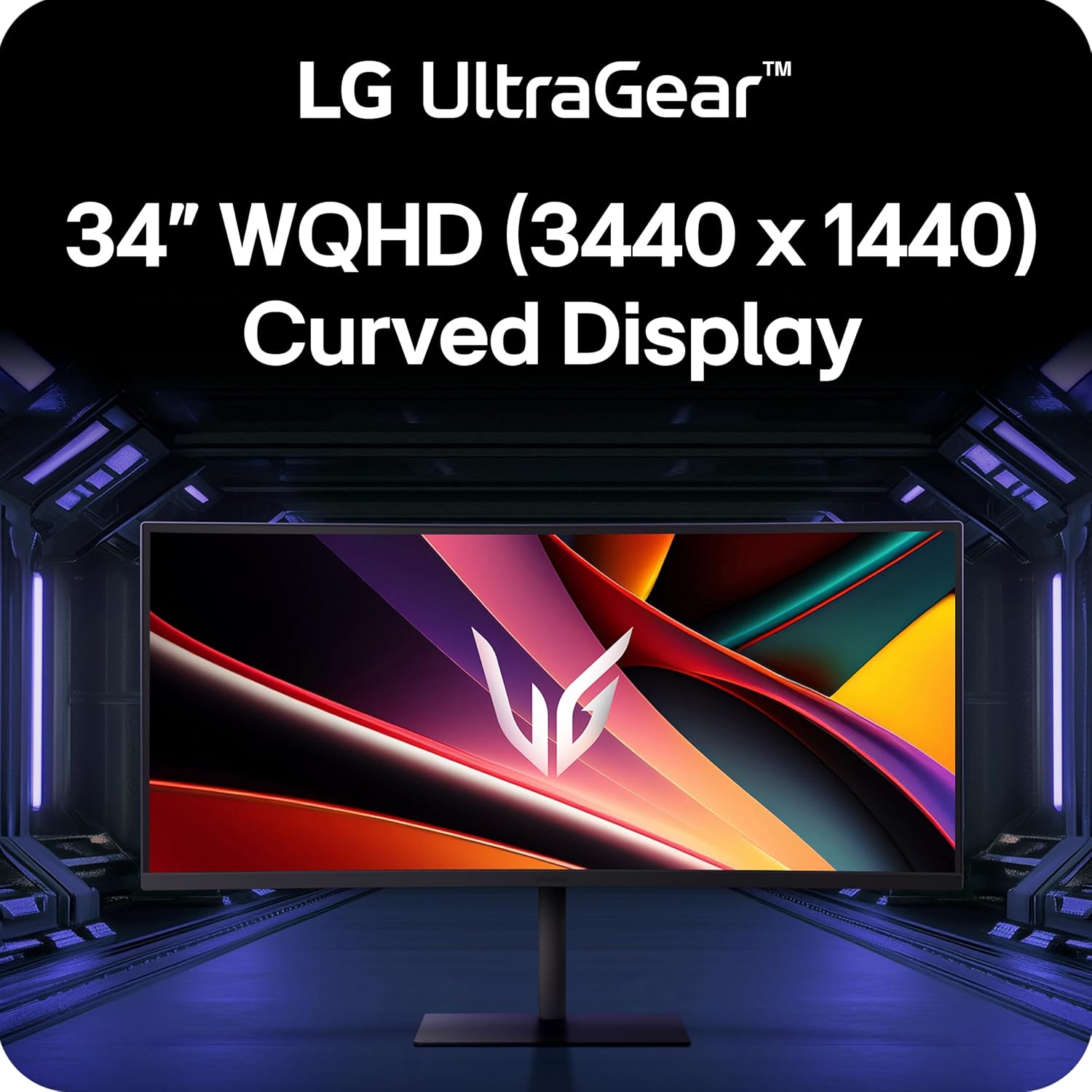 LG 34G630A-B 34-Inch Ultragear WQHD (3440 x 1440) Curved Gaming Monitor  240Hz  1ms  FreeSync Premium  DisplayHDR 400  Built-in Speaker  HDMI  DisplayPort  USB Type-C  Tilt/Height/Swivel Stand  Black