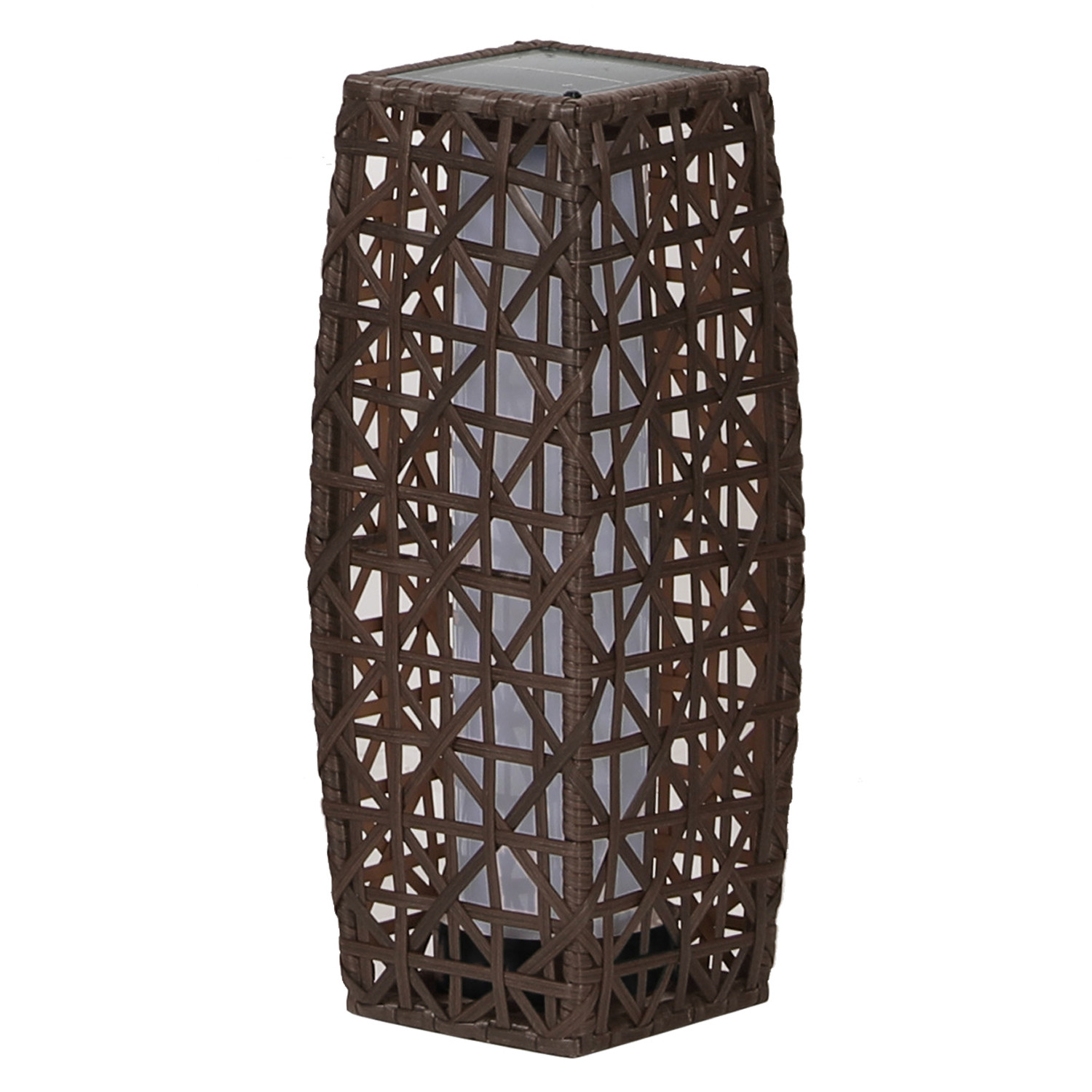 Lampa rattanowa solar wenge 16,5x16,5 48cm PATIO | Dajar