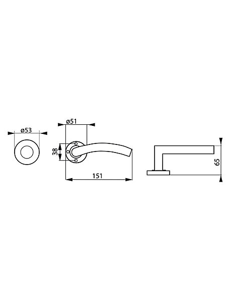 Paire de béquilles pour porte, carré 7x110mm, inox - THIRARD