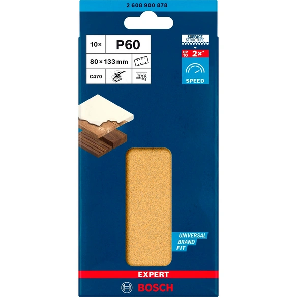 Schleifpapier, »EXPERT C470«, 80x133 mm, K60, 10 Stück