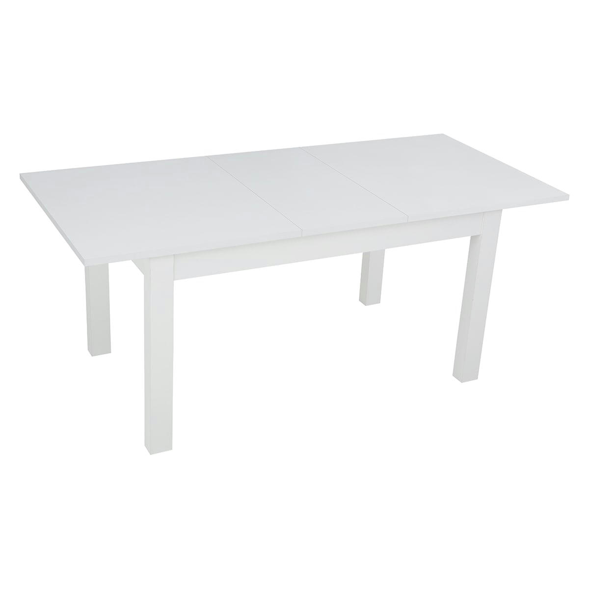 - Table à manger extensible 4 à 6 places stratifiés blanc