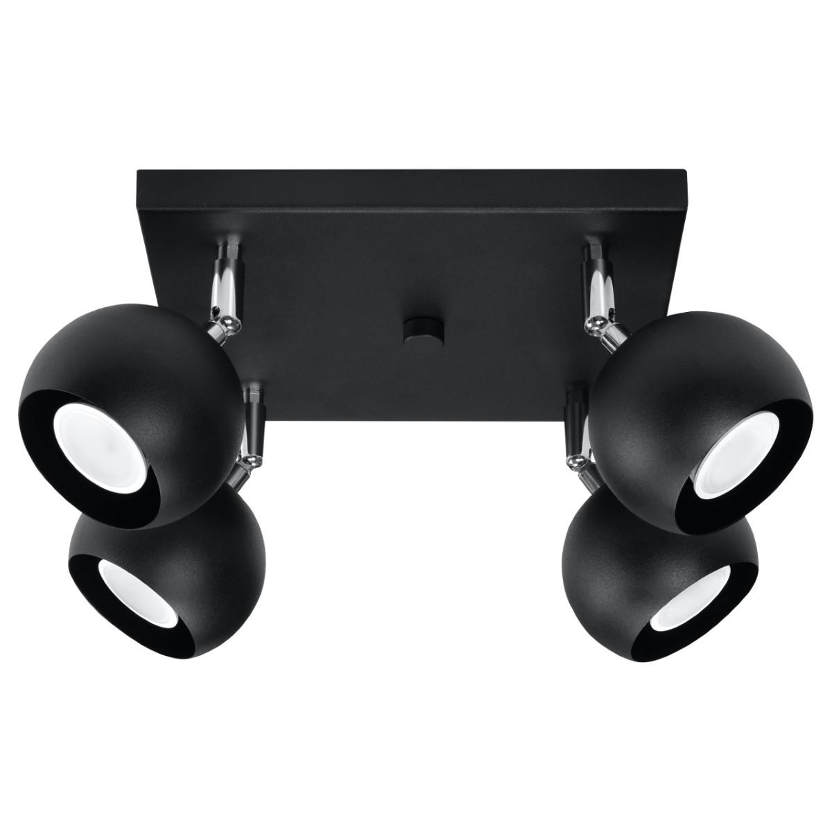 Lampa sufitowa FOKUMO czarna-chromowana 4xGU10x40W IP20 Pure Lume