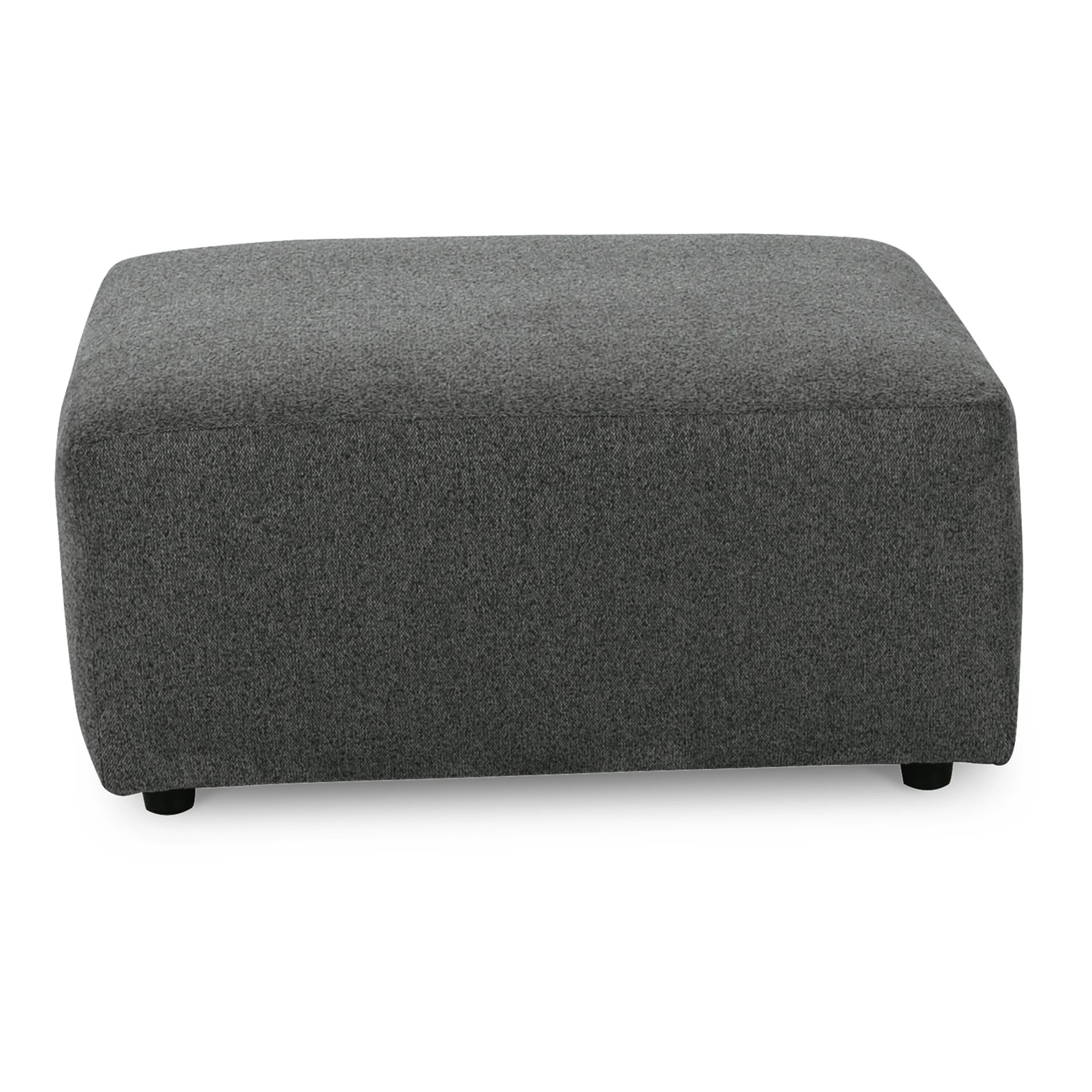 Felo Square Accent Ottoman, 39 Inch, Dark Gray Polyester Cushioned