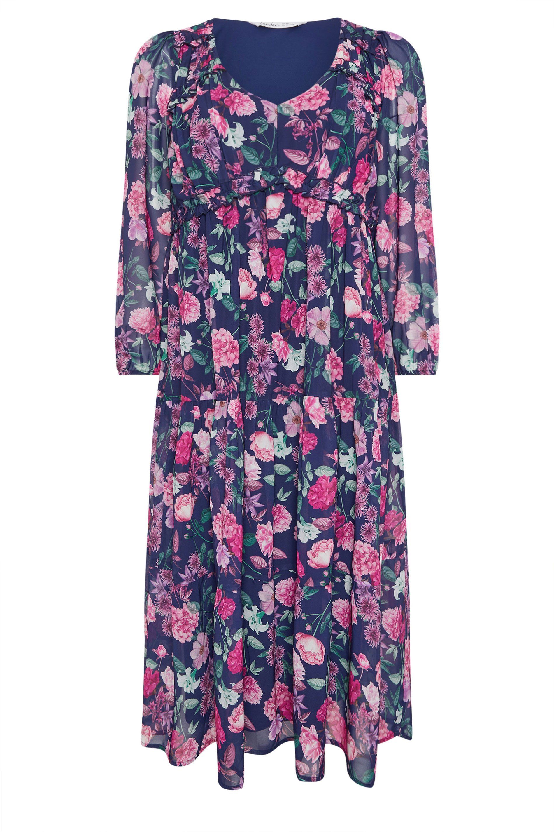 Yours Floral Long Sleeve Maxi Dress