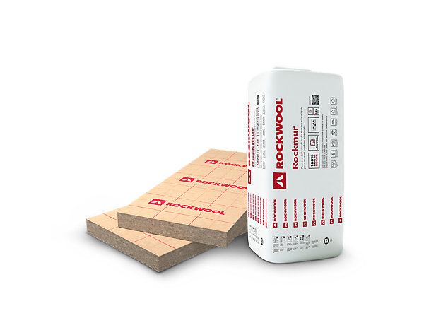 Panneau laine de roche Rockwool Rockmur kraft - 0,6 x 1,35 m ép.100 mm (lot de 8 panneaux)