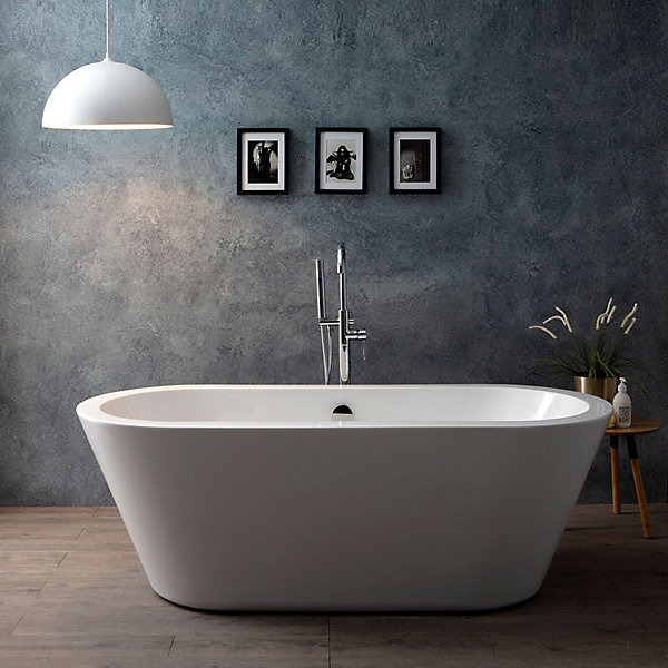 Baignoire Ovale Autoportante En Acrylique Blanc Cynderella