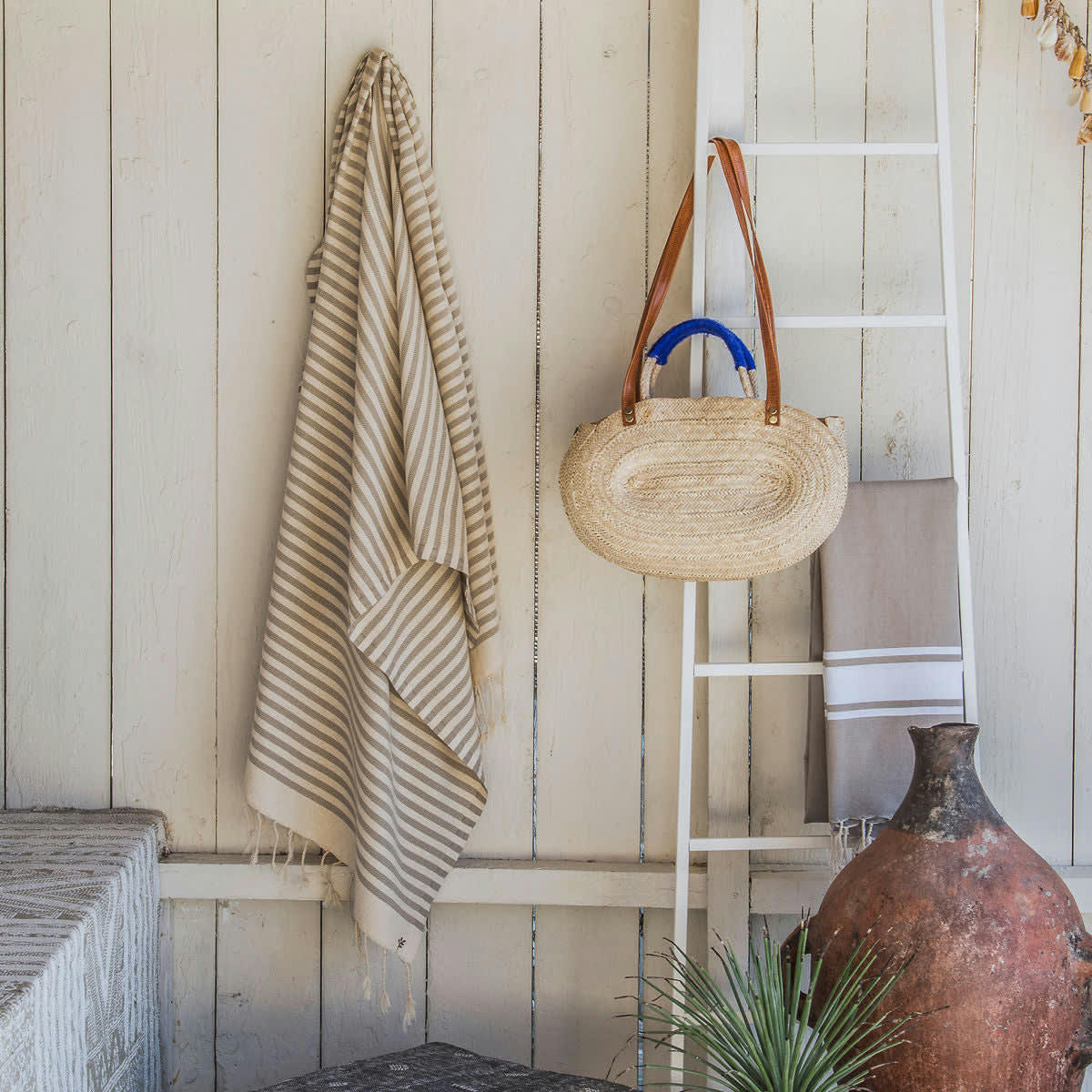 HOSSEGOR - Fouta coton  100x200 taupe