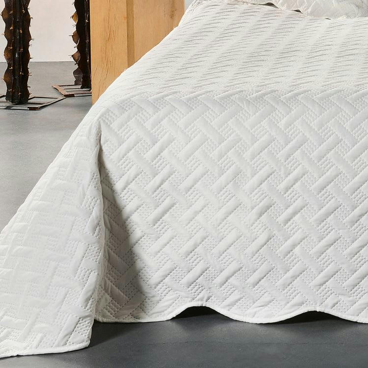 CALIFORNIE - Dessus De Lit en Polyester Ivoire 230x250 cm