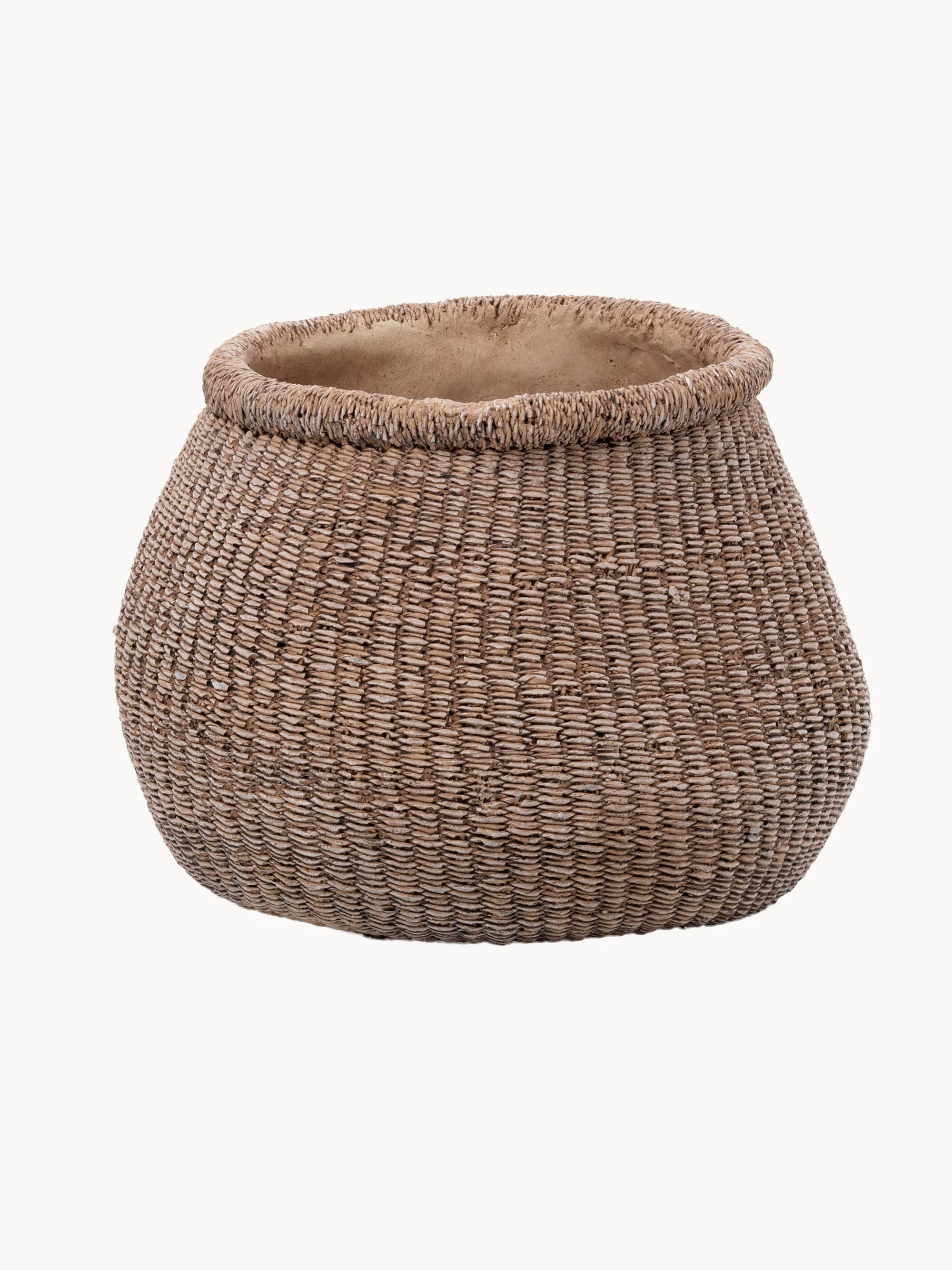 Blumentopf Faux-Puff aus Beton, H 19 cm
