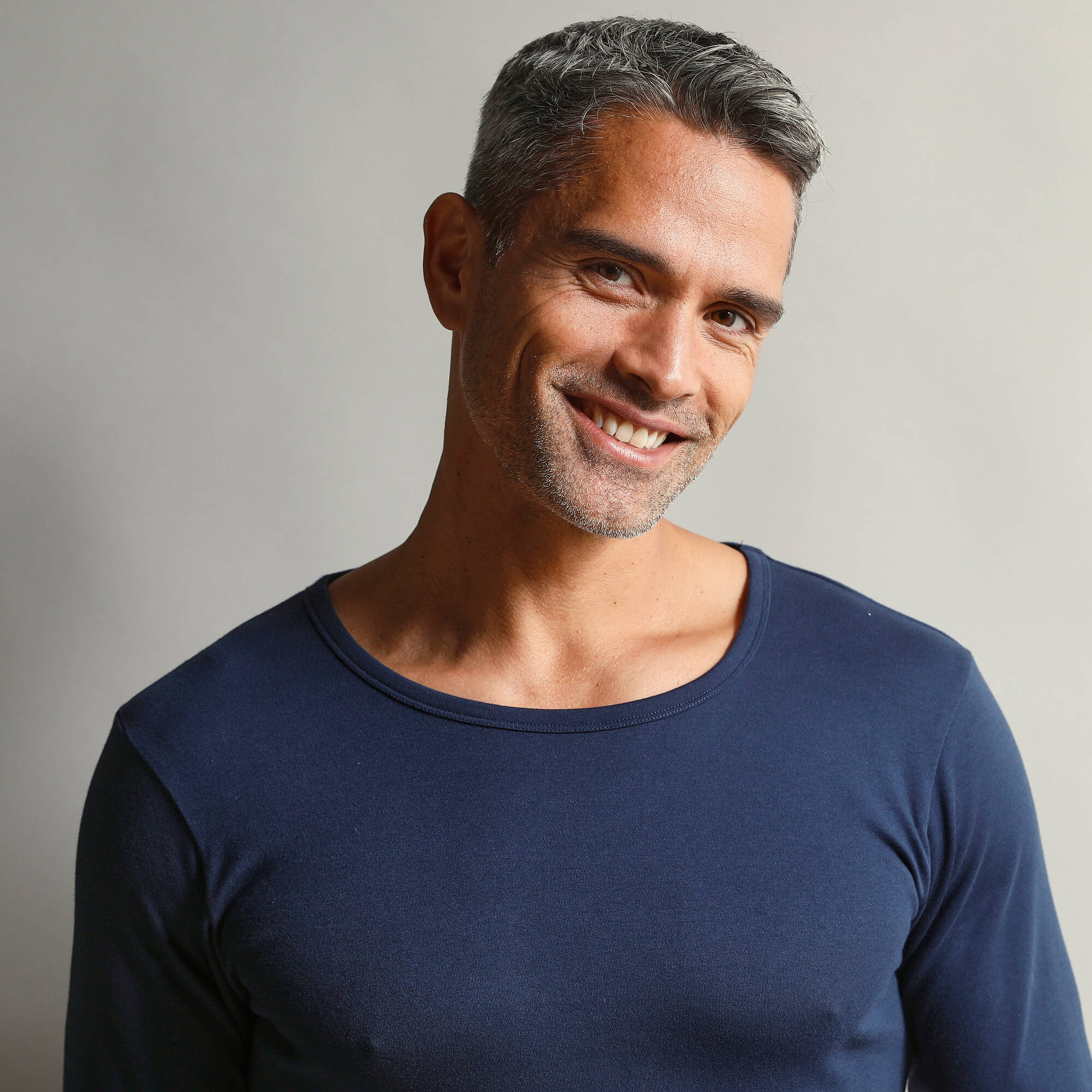 T-shirt sous-v&ecirc;tement homme col rond manches longues chaleur douce - lot de 2