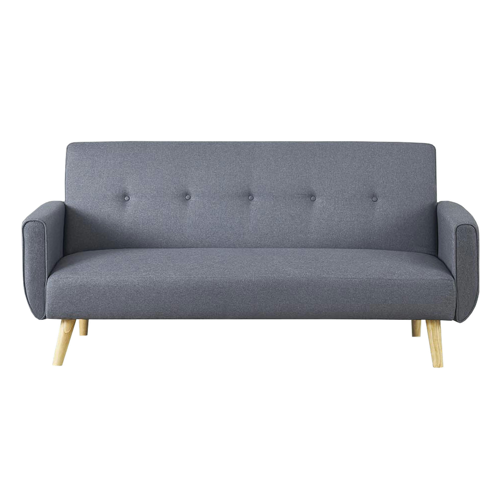 MALMO - Canapé scandinave convertible 3 places gris