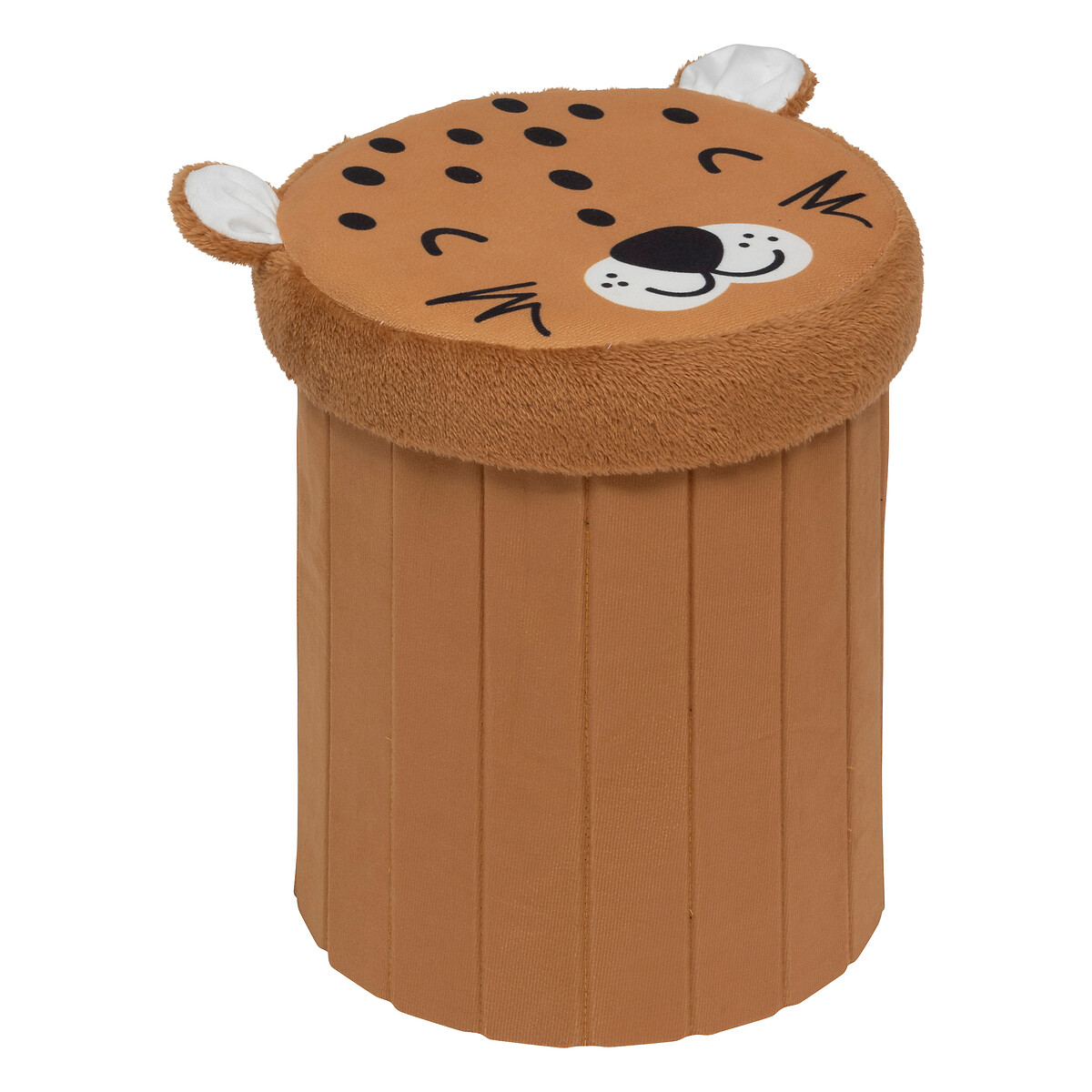 Folding children's leopard storage pouf "Anoki" Orange, D. 30x36 cm