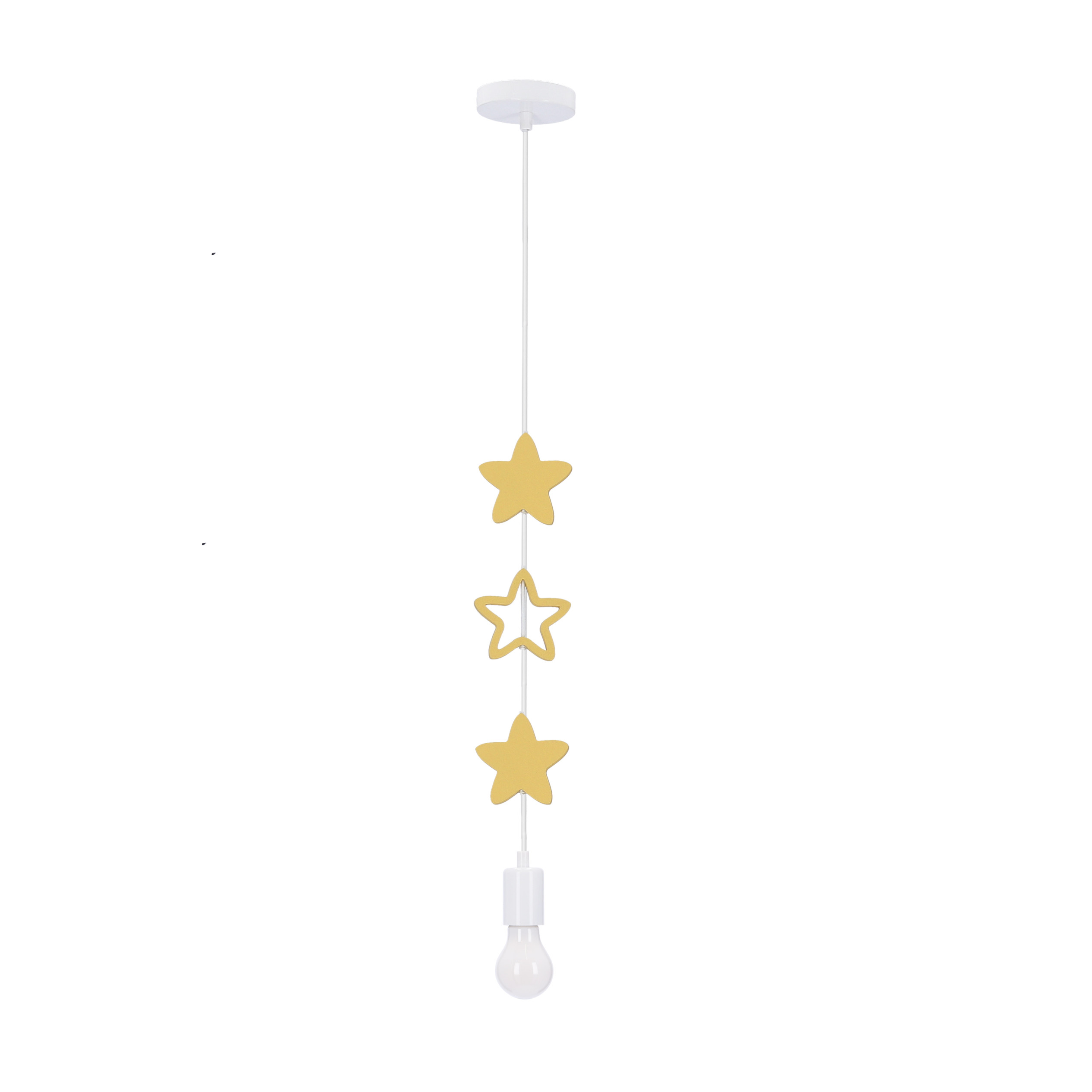 Lampa wisząca Stars gwiazdki biało-żółta 1xE27x20W IP20 Candellux