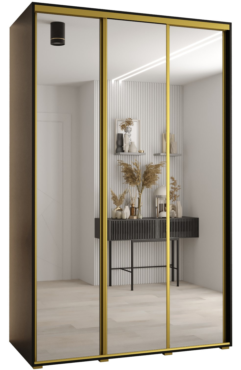 Szafa przesuwna 60 Cannes 2 150 czarny czarny złoty