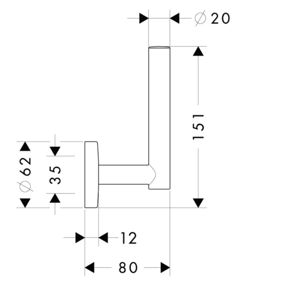 Papierrollenhalter, »Logis«, Ø 6,2 cm, messingfarben, chromfarben