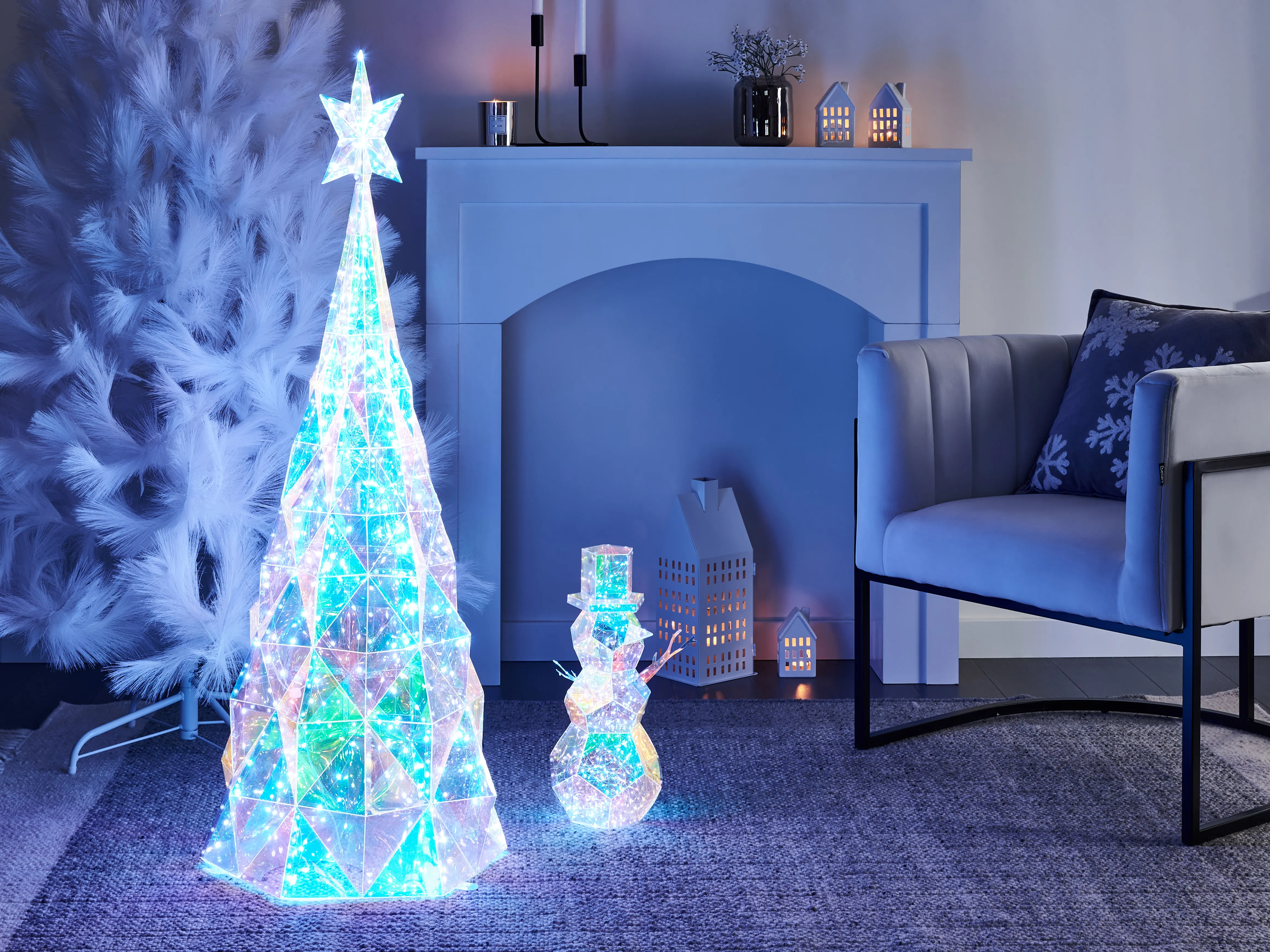 Outdoor Decoration LED ICELAND Christmas Tree 120 cm Multicolour