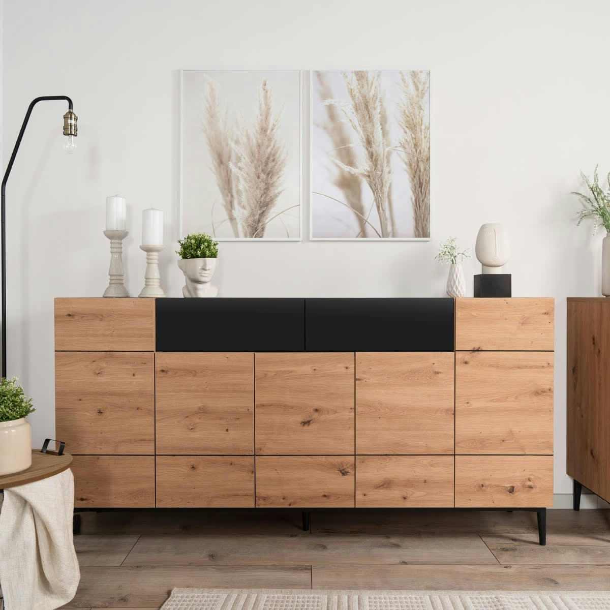 SINTRA - Buffet effet chêne 180 cm