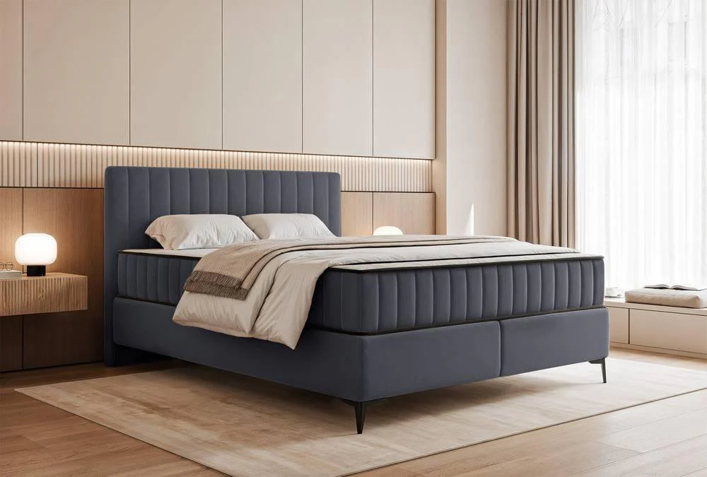 Boxspring Simone 160x200 cm fluweel met opbergruimte