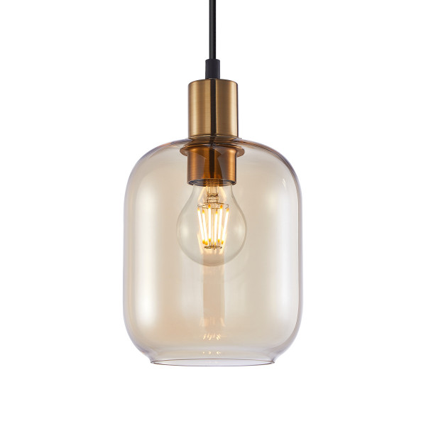 Lampa wisząca złoto-czarna-bursztynowy NORLIS 1xE27x40W Italux