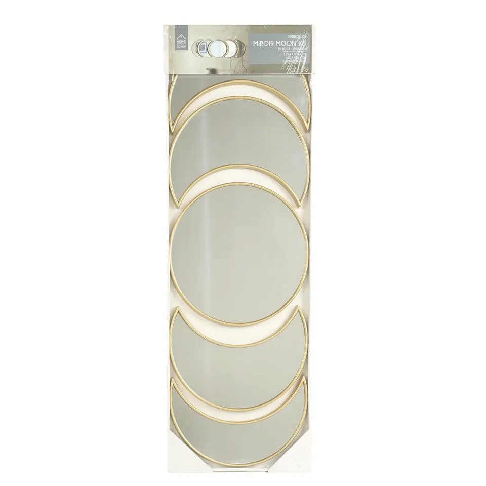Home Deco Factory spiegel - 5x stuks - d26 cm - maanvorm