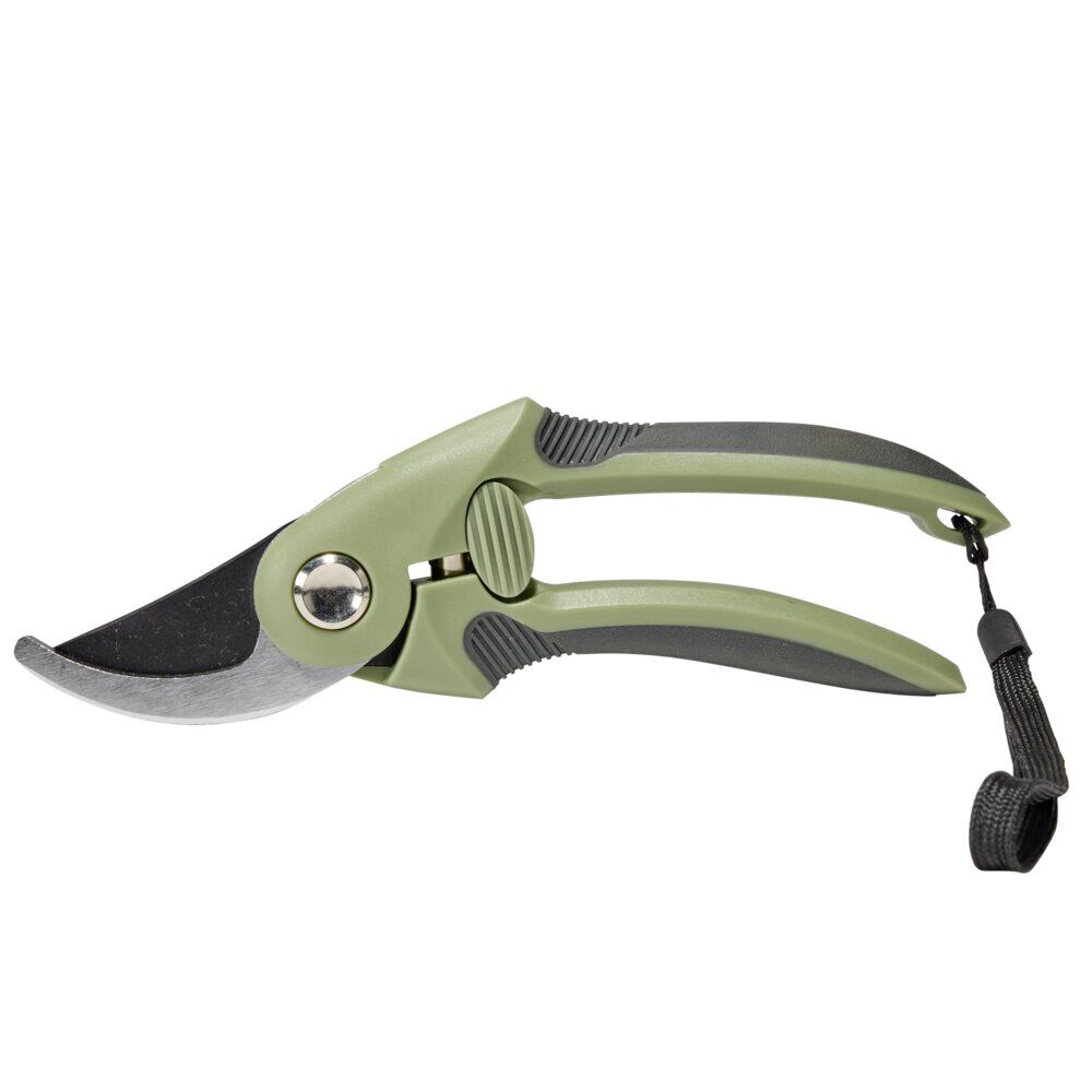 Sécateur de jardin acier carbone vert et gris