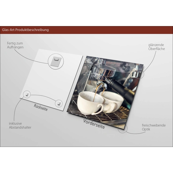 Glasbild »Cafe III«, mehrfarbig, Digitaldruck