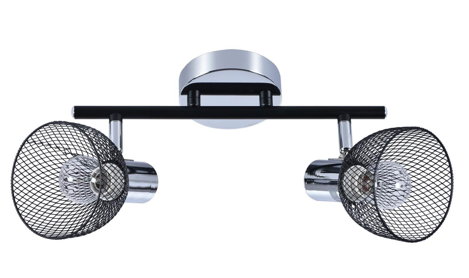 Reflektor sufitowy chromowany czarny RONI 2xE14x60W wym:19,5x40x15cm Lampex