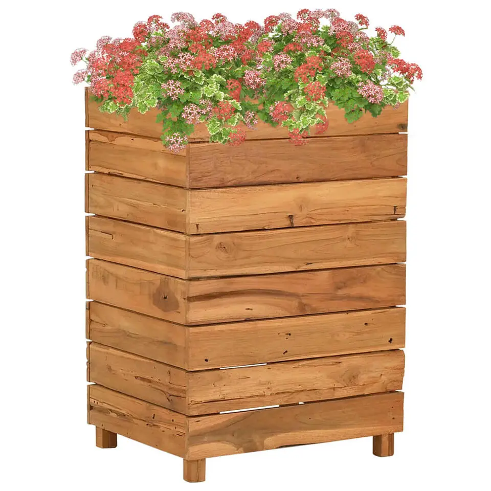 vidaXL - Verhoogde Plantenbak - Bruin - Teakhout - 50 x 40 x 72 cm