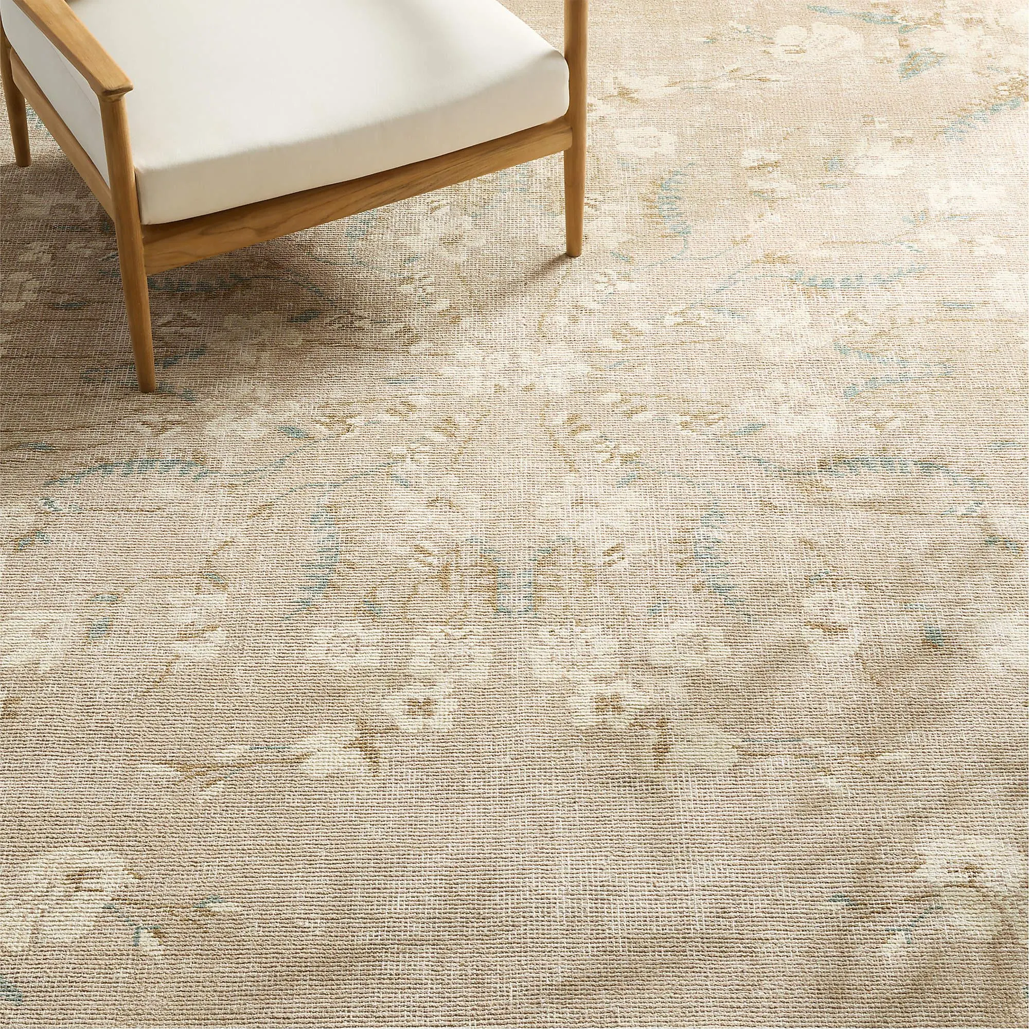 William Morris Arts & Crafts Style Soft Wool Hand Knotted Oushak Rug l Free Shipping l G-9920